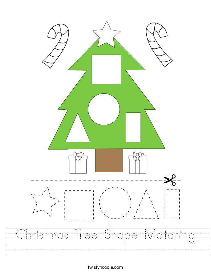 Christmas Tree Shape Matching Worksheet