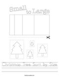 Christmas Tree Sort by Size Worksheet
