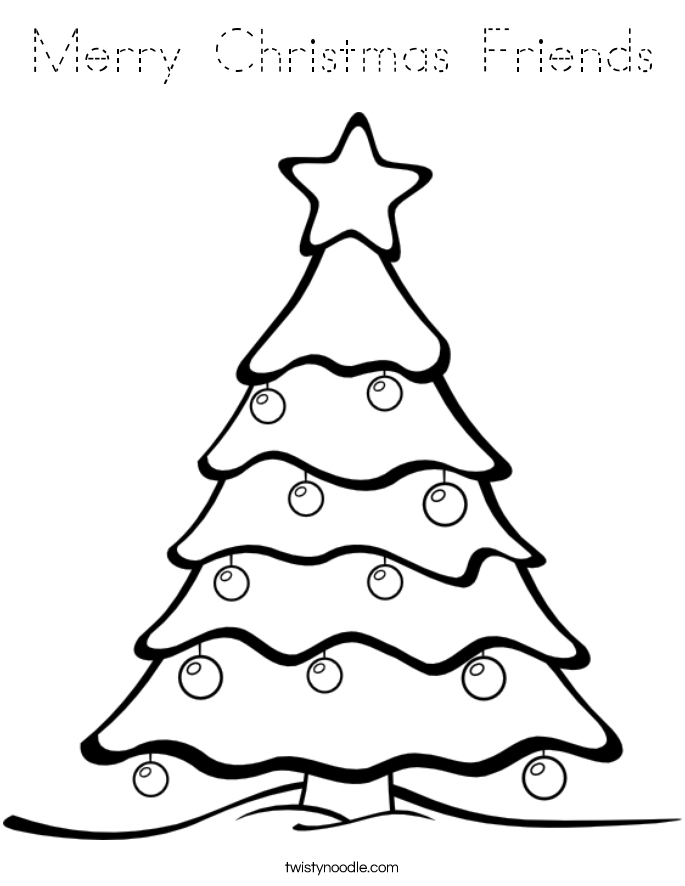 Merry Christmas Friends Coloring Page