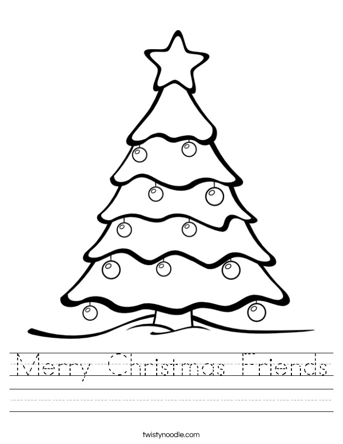 Merry Christmas Friends Worksheet