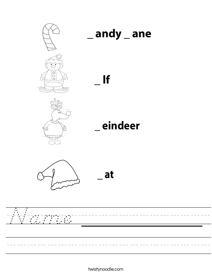 name worksheet dnealian twisty noodle