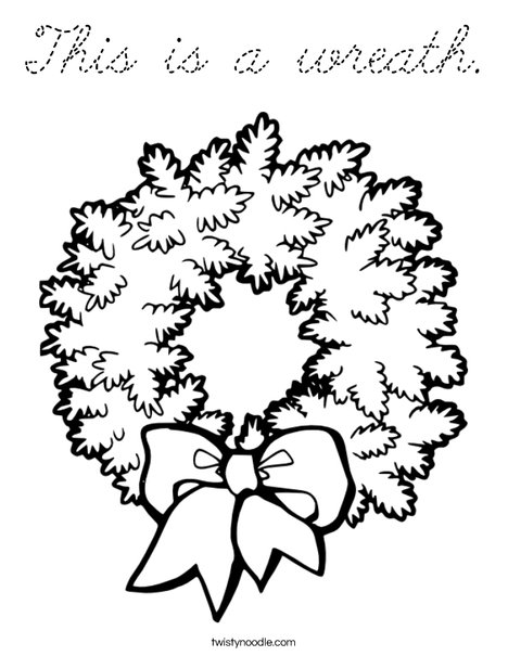 Christmas Wreath Coloring Page
