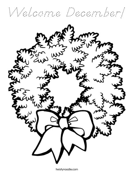 Christmas Wreath Coloring Page