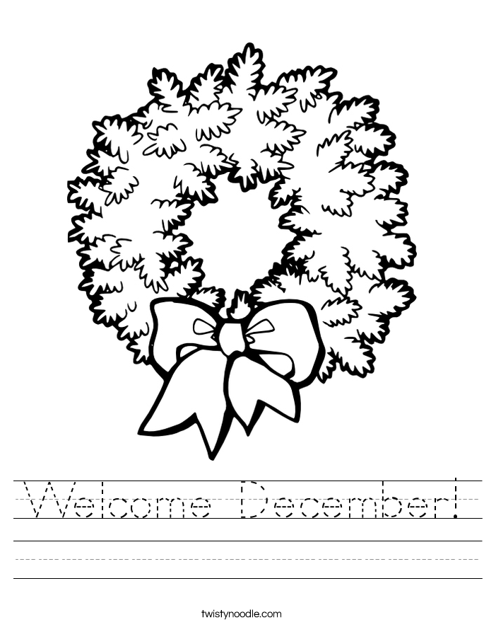 Welcome December! Worksheet