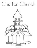 C is for Church Coloring Page