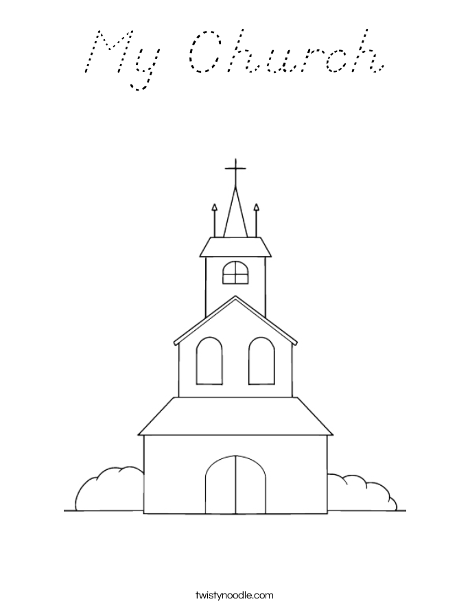 Download My Church Coloring Page - D'Nealian - Twisty Noodle