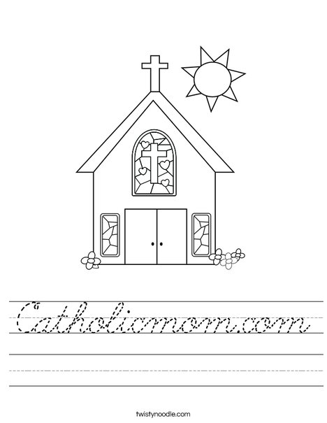 Church with Stained Glass Window Worksheet