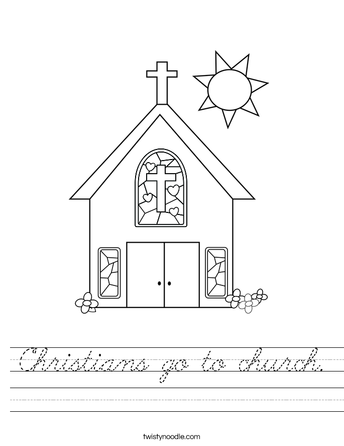 Christians go to church. Worksheet