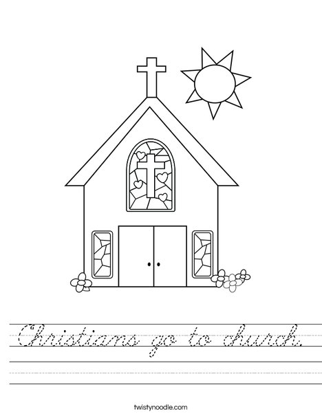 Church with Stained Glass Window Worksheet