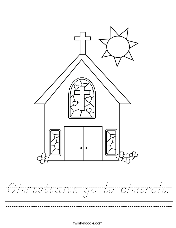 Christians go to church. Worksheet