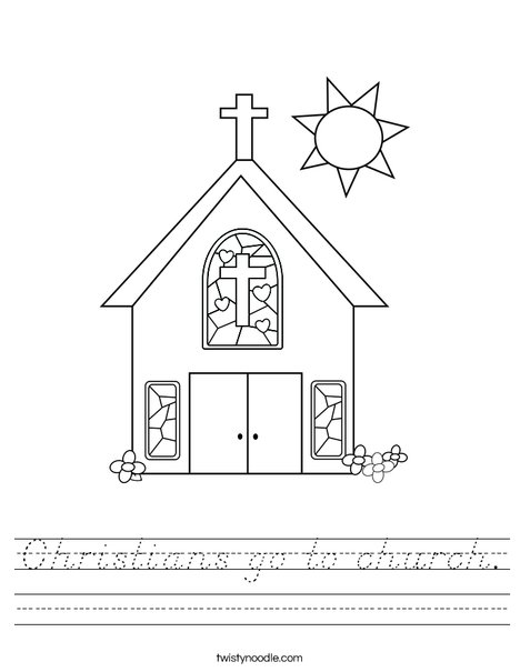 Church with Stained Glass Window Worksheet