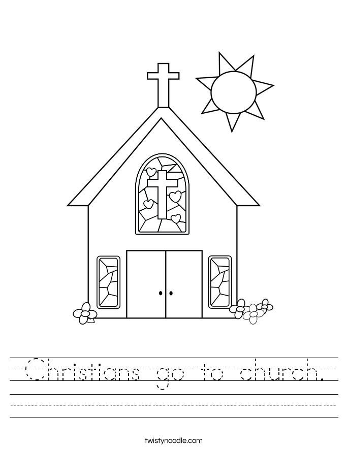 Christians go to church. Worksheet