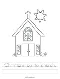 Christians go to church. Worksheet