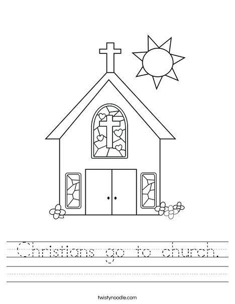 Church with Stained Glass Window Worksheet