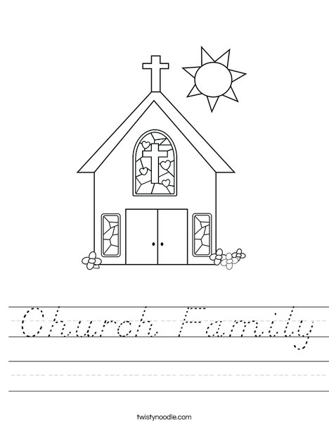 Church with Stained Glass Window Worksheet