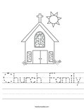 Church Family Worksheet