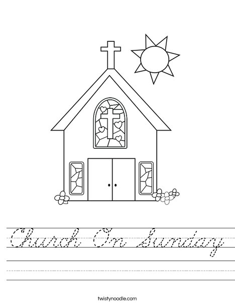 Church with Stained Glass Window Worksheet