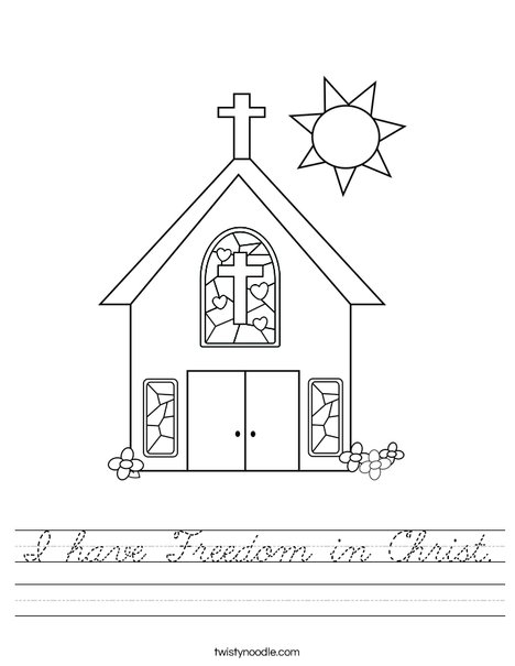 Church with Stained Glass Window Worksheet