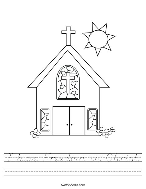 Church with Stained Glass Window Worksheet