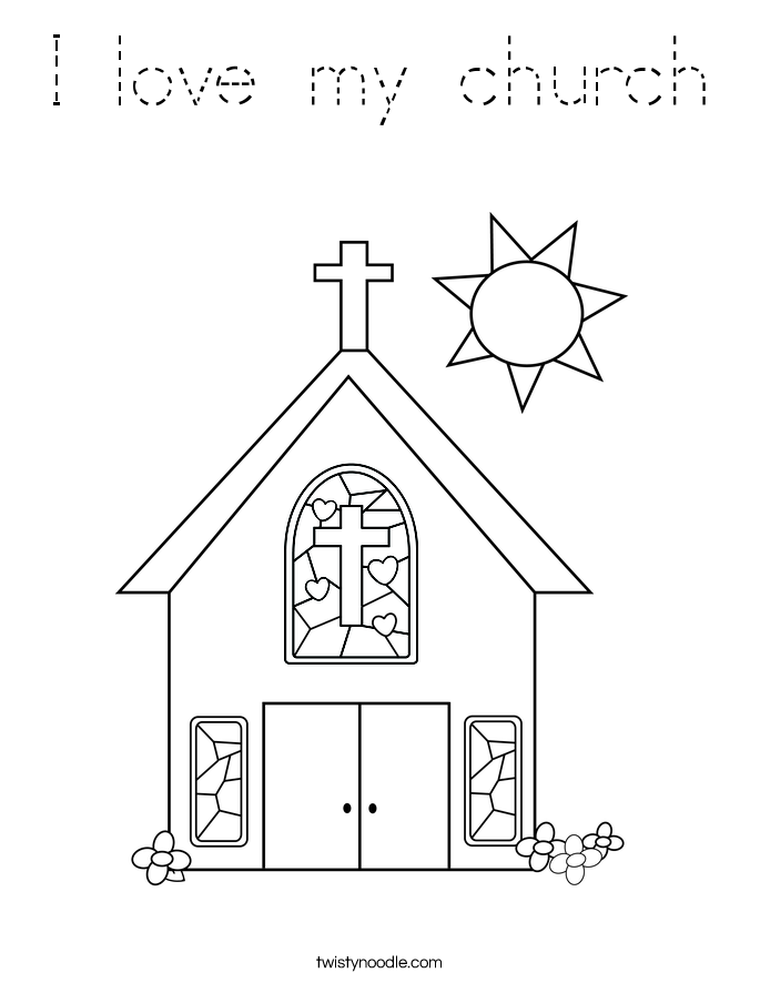 I love my church Coloring Page