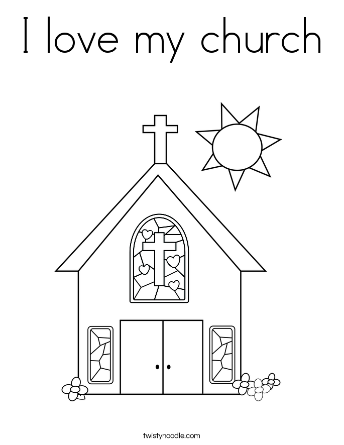 I love my church Coloring Page