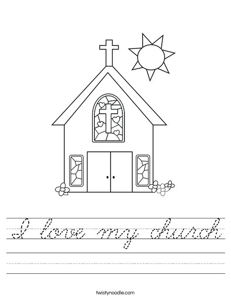 Church with Stained Glass Window Worksheet