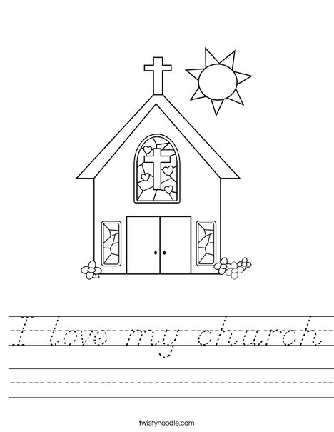 Church with Stained Glass Window Worksheet