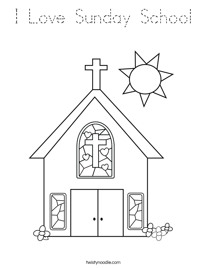 I Love Sunday School Coloring Page