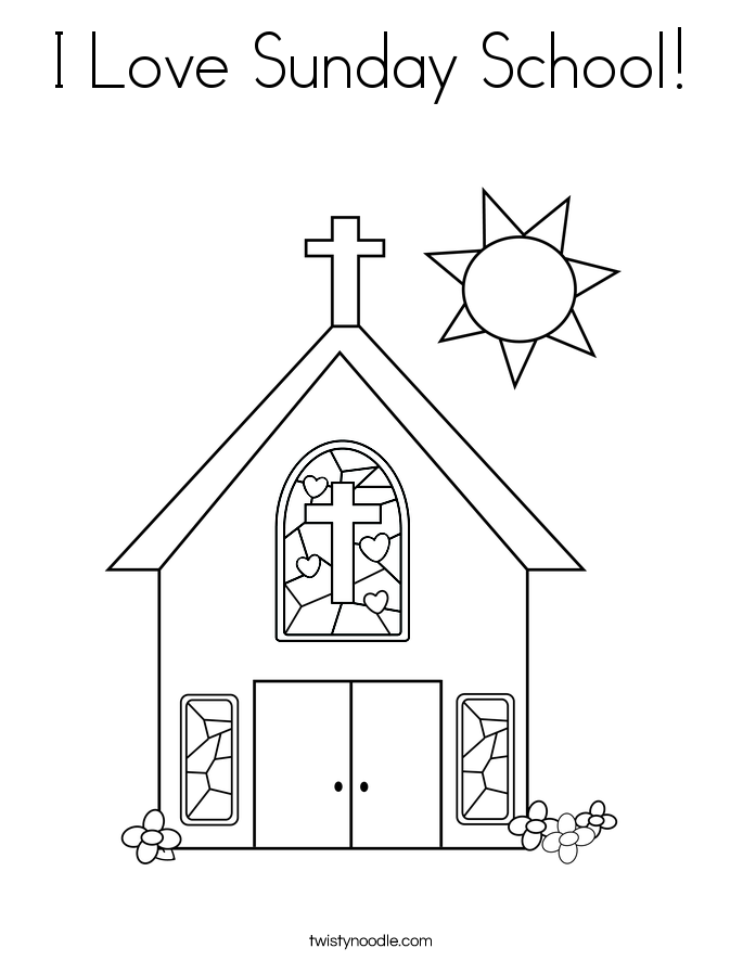 I Love Sunday School! Coloring Page