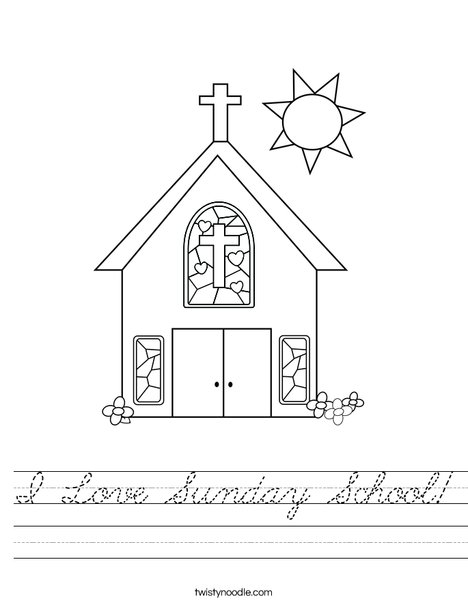 Church with Stained Glass Window Worksheet