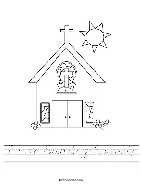 Church with Stained Glass Window Worksheet