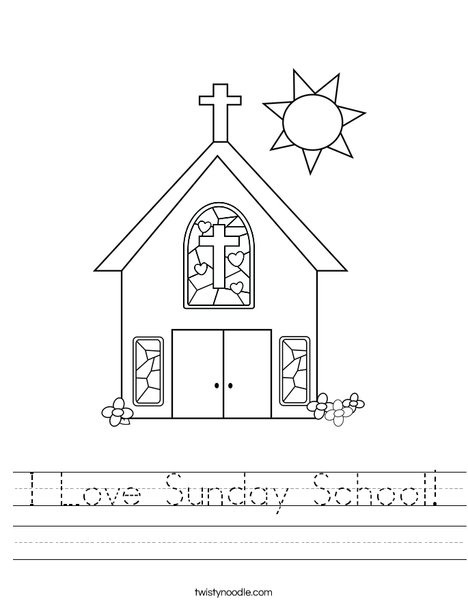 Church with Stained Glass Window Worksheet