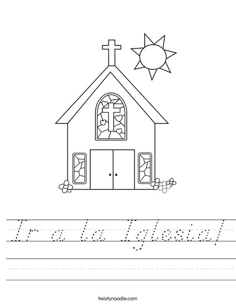 Church with Stained Glass Window Worksheet