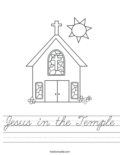 Church with Stained Glass Window Worksheet