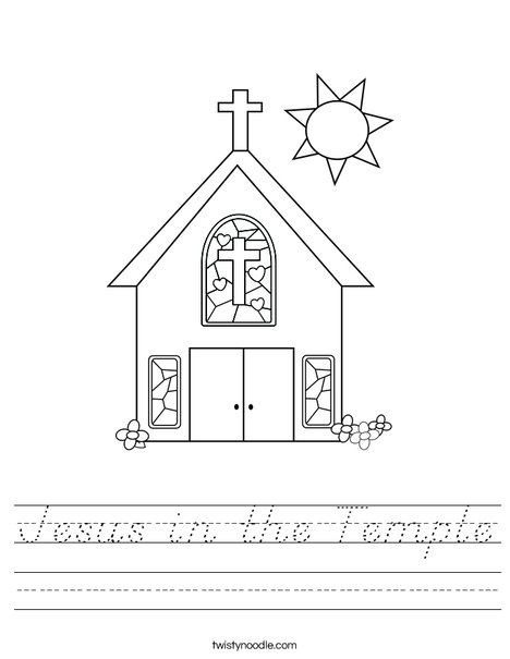 Church with Stained Glass Window Worksheet