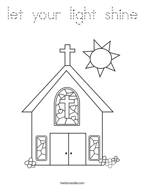 Church with Stained Glass Window Coloring Page