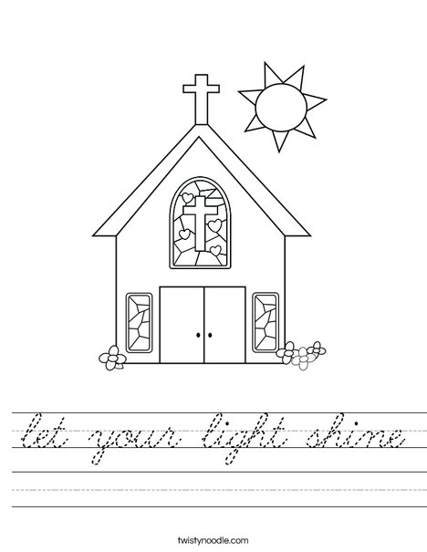 Church with Stained Glass Window Worksheet