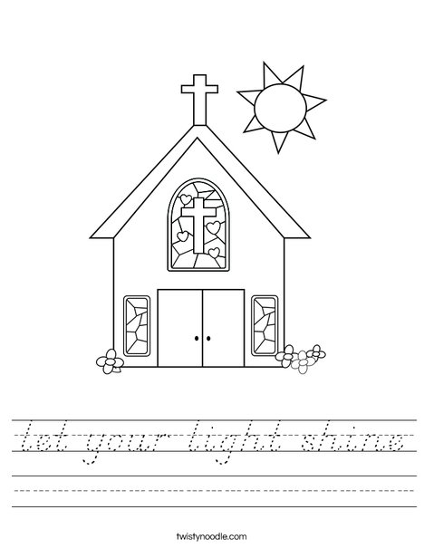 Church with Stained Glass Window Worksheet