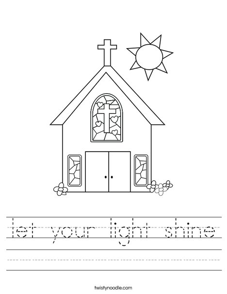 Church with Stained Glass Window Worksheet