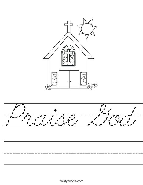Church with Stained Glass Window Worksheet