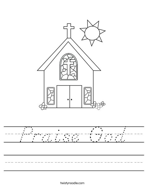 Church with Stained Glass Window Worksheet