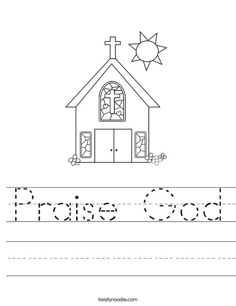 Church with Stained Glass Window Worksheet