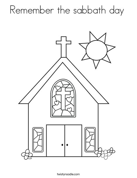 Church with Stained Glass Window Coloring Page