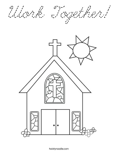Church with Stained Glass Window Coloring Page