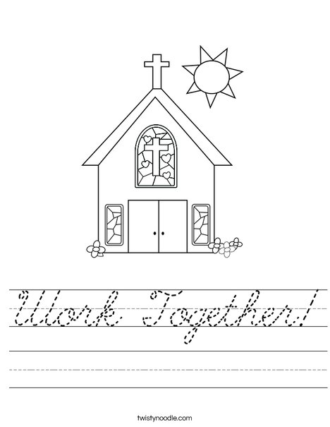 Church with Stained Glass Window Worksheet