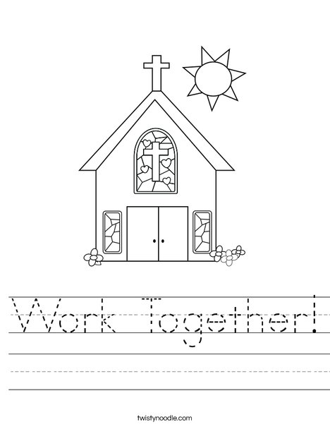 Church with Stained Glass Window Worksheet