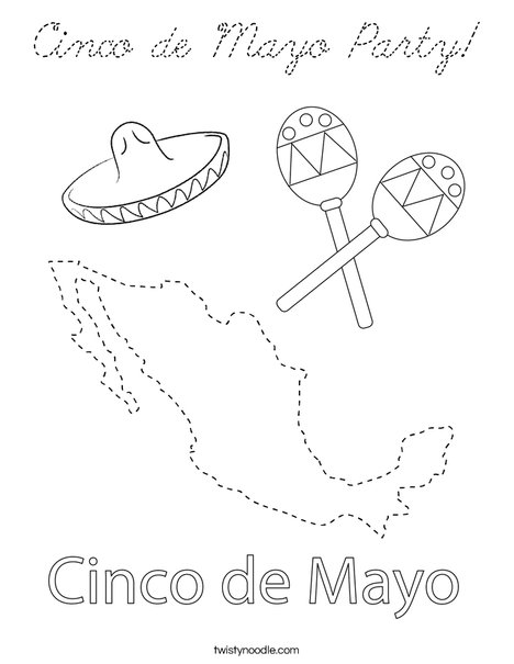 Cinco de Mayo on Mexico Coloring Page