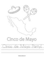 Cinco de Mayo Party Handwriting Sheet