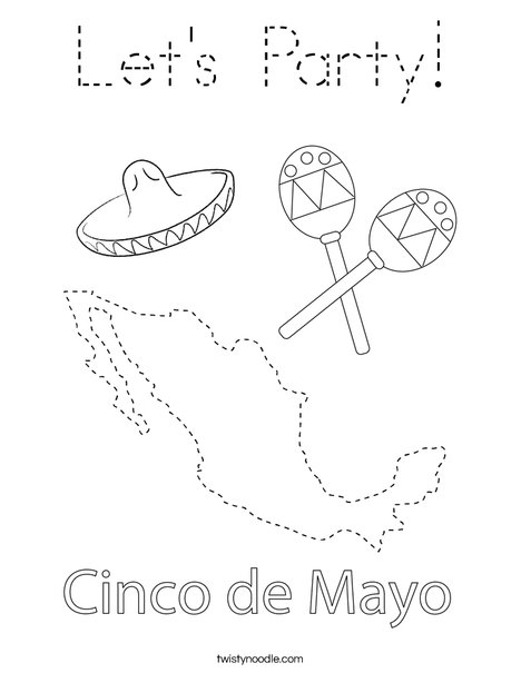 Cinco de Mayo on Mexico Coloring Page