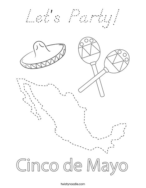 Cinco de Mayo on Mexico Coloring Page